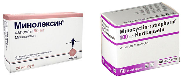 антибиотики –минолексин, миноциклин