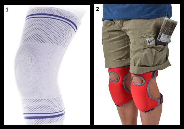 эластичный бандаж и наколенники для снятия нагрузки с коленного сустава