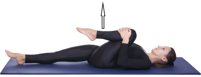 подтягивание колена к груди и выпрямление ноги вверх