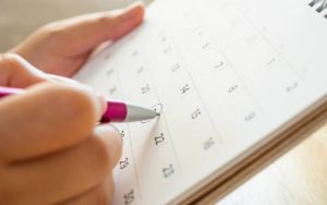 Женщина изучает менструальный календарь