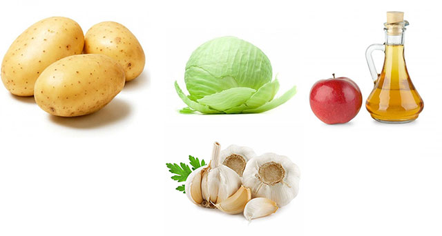 картофель, капуста, яблочный уксус и чеснок