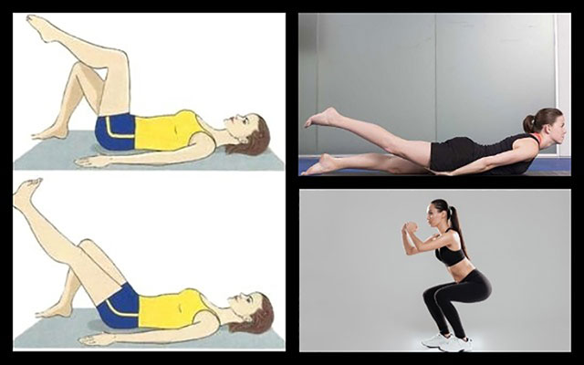 иллюстрация некоторых лечебных упражнения при пателлофеморальном артрозе